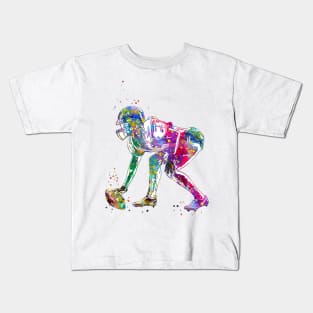 American Football Player Girl Kids T-Shirt